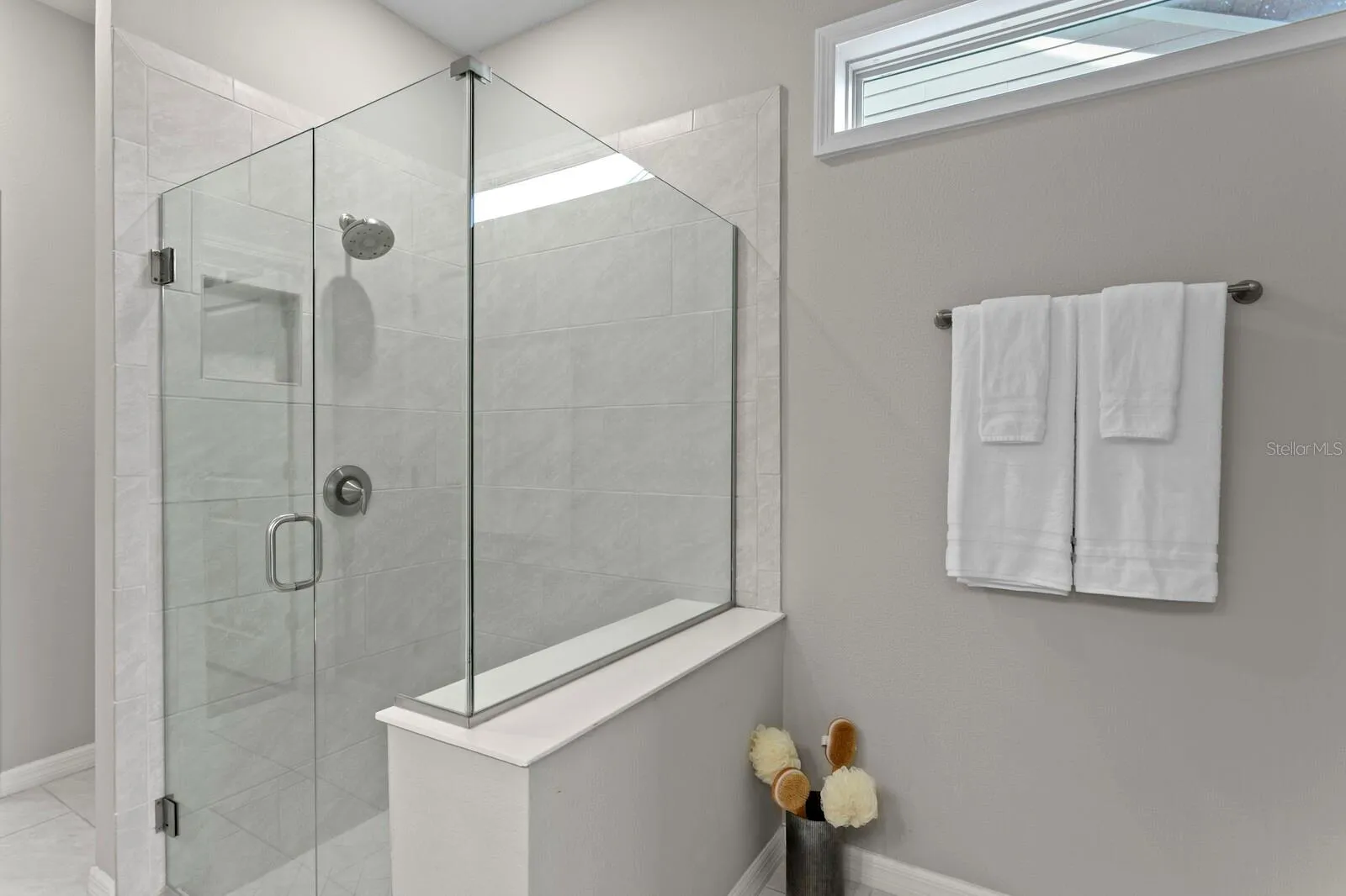 Oversized frameless shower