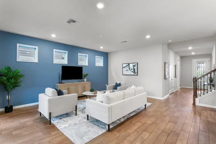 Wood-look ceramic tile floors throughout main living areas