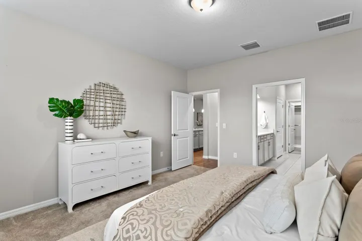 Primary suite with beautiful primary bath