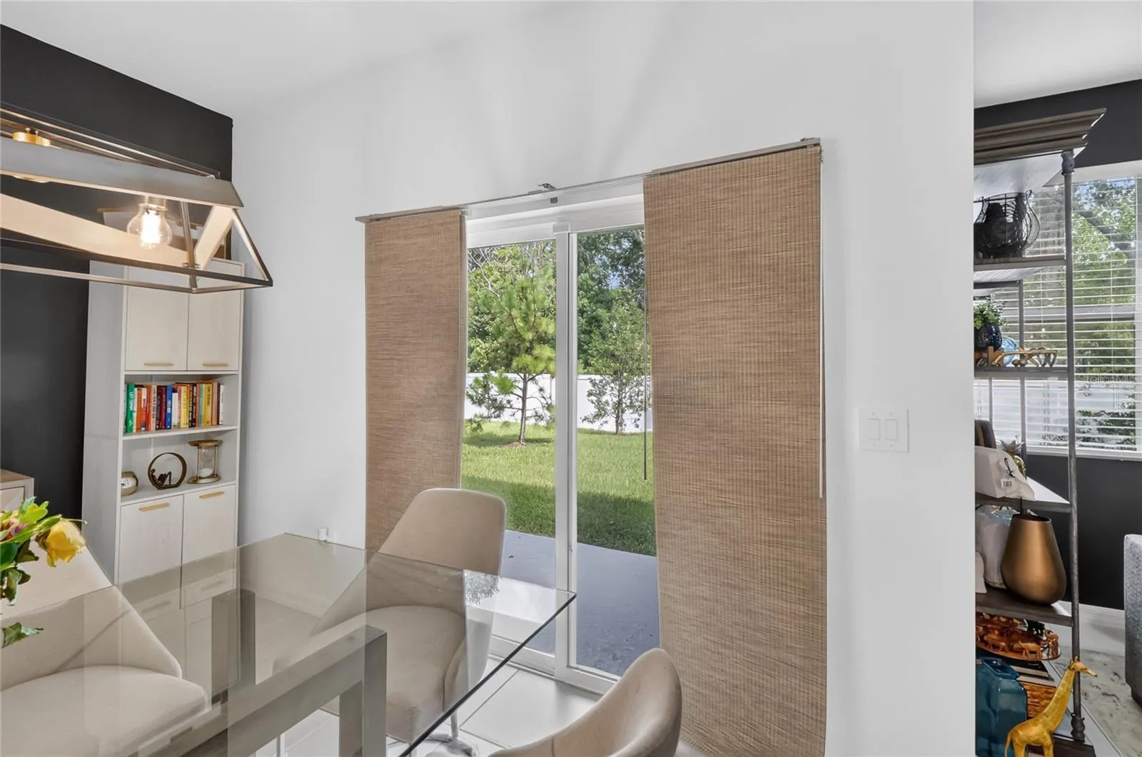 View of backyard from dining room