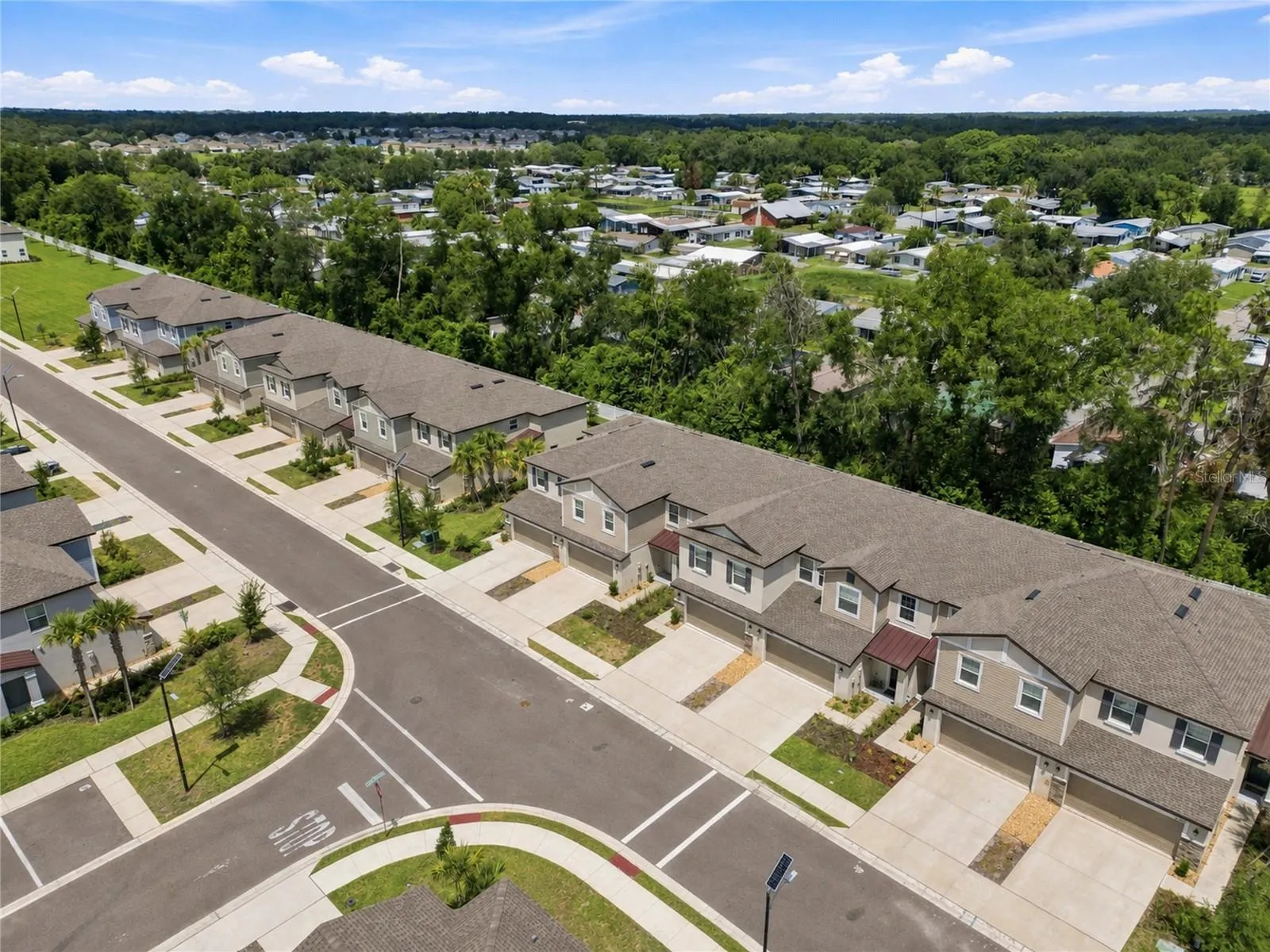 An overhead view of the neighborhood