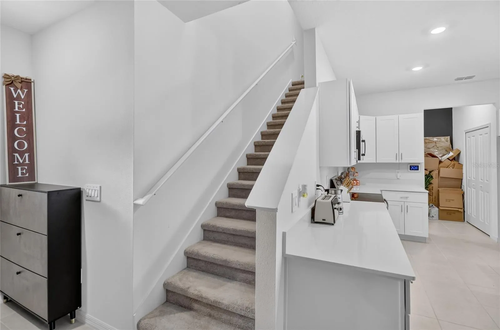 Headed upstairs to the bedrooms and loft