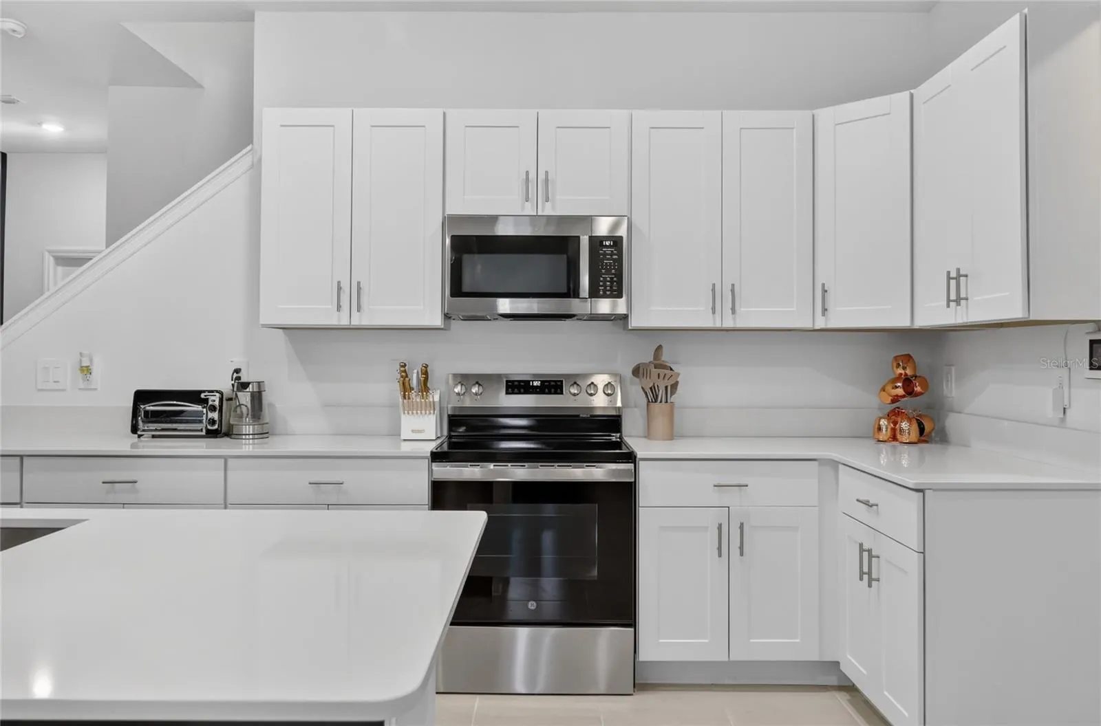 Stainless steel appliances.