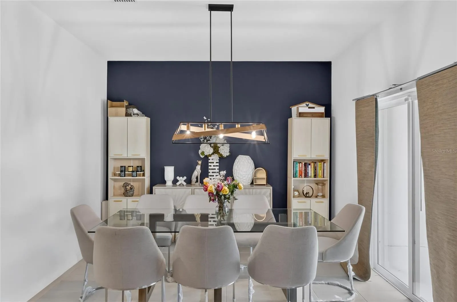 Nice size dining room with sliders out to the patio