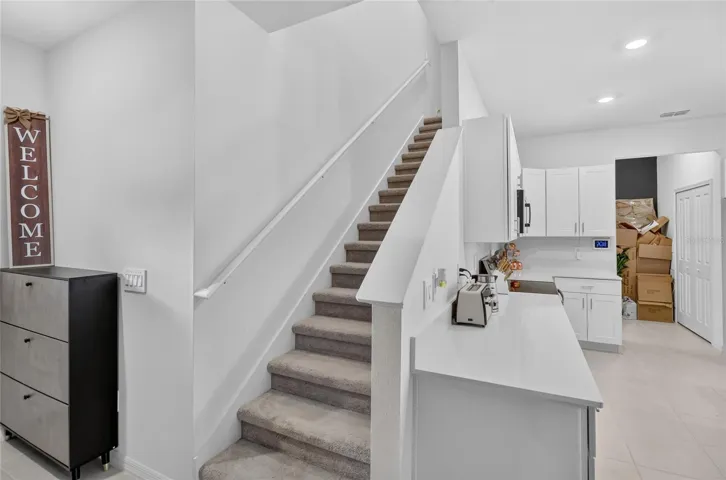 Headed upstairs to the bedrooms and loft
