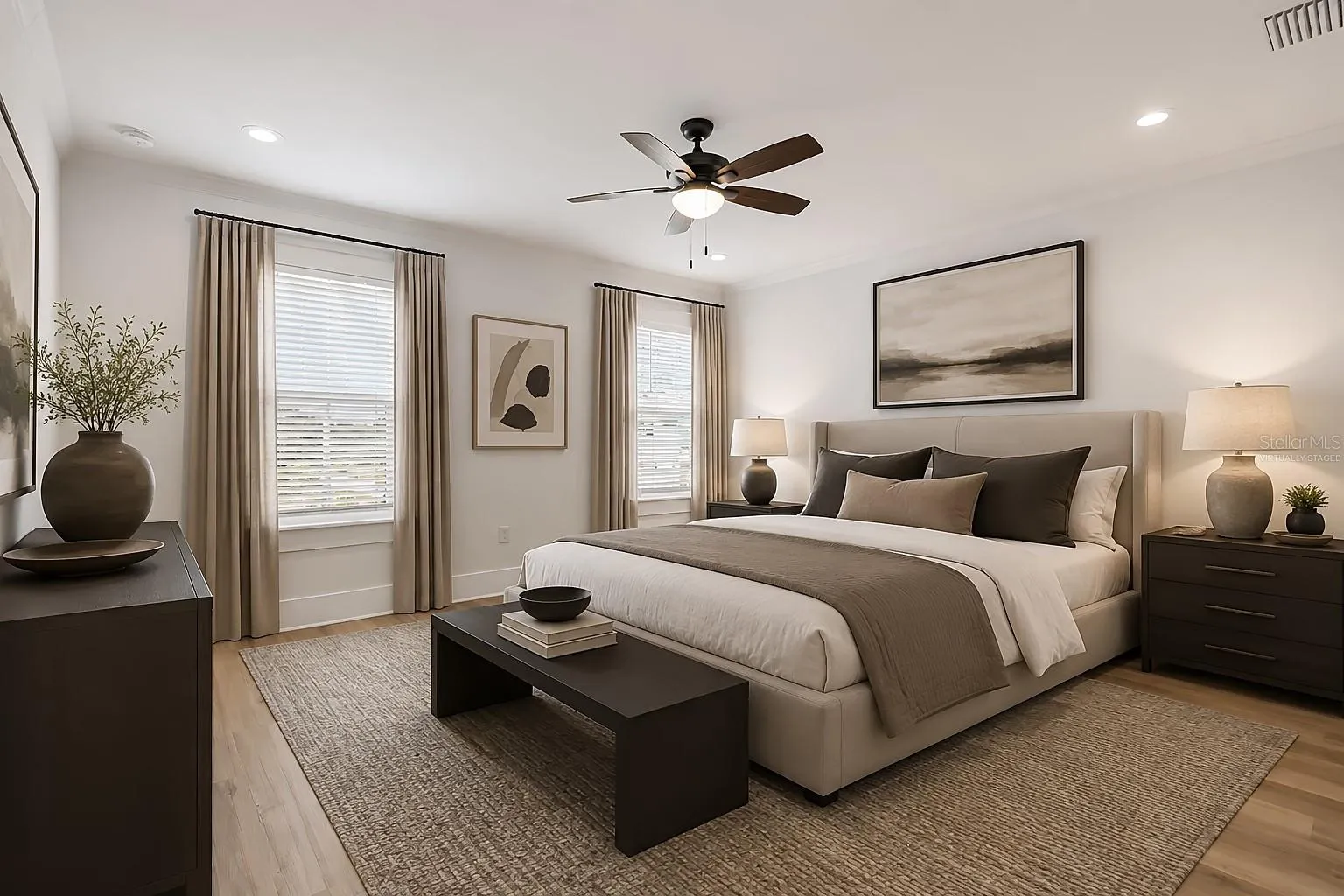 Primary Bedroom virtually staged
