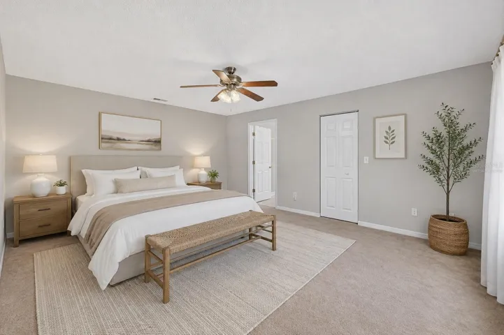 Bedroom virtually staged