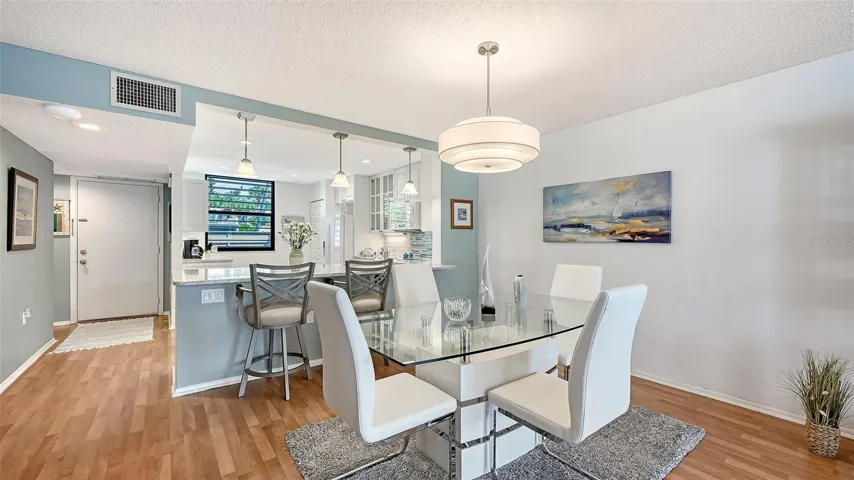 close up dining room set up- most furniture is available outside of closing