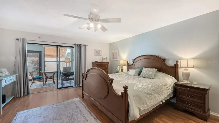 The courtyard is also visible from the main bedroom