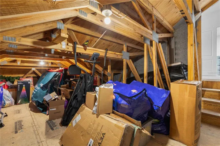 Convenient large walk-in attic storage space off second floor.