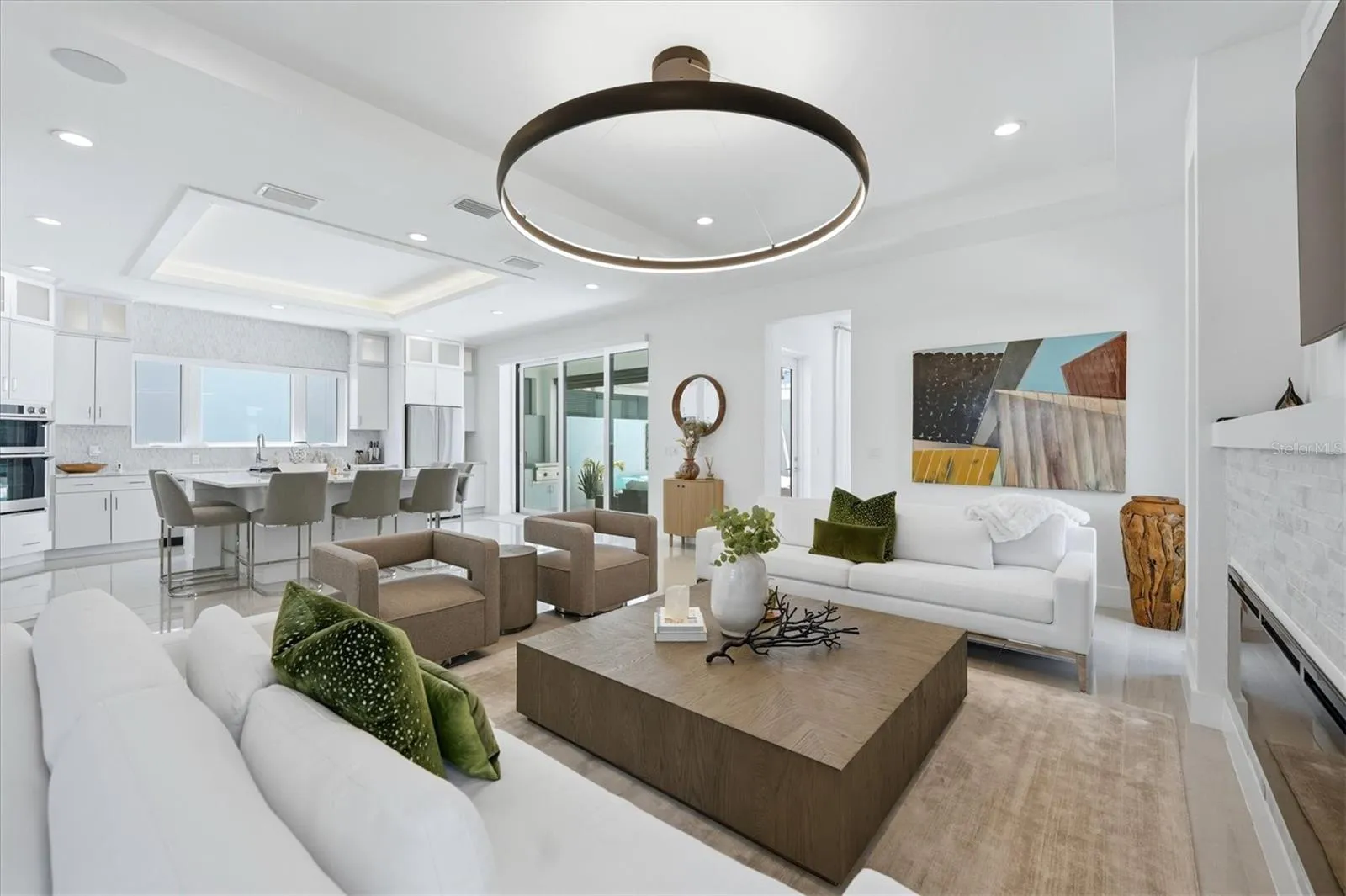 open plan from kitchen to family room