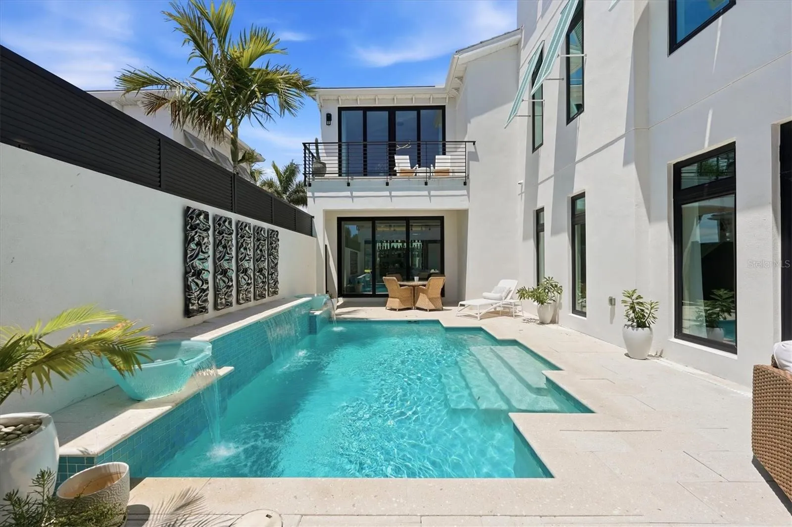 heated pool with salt