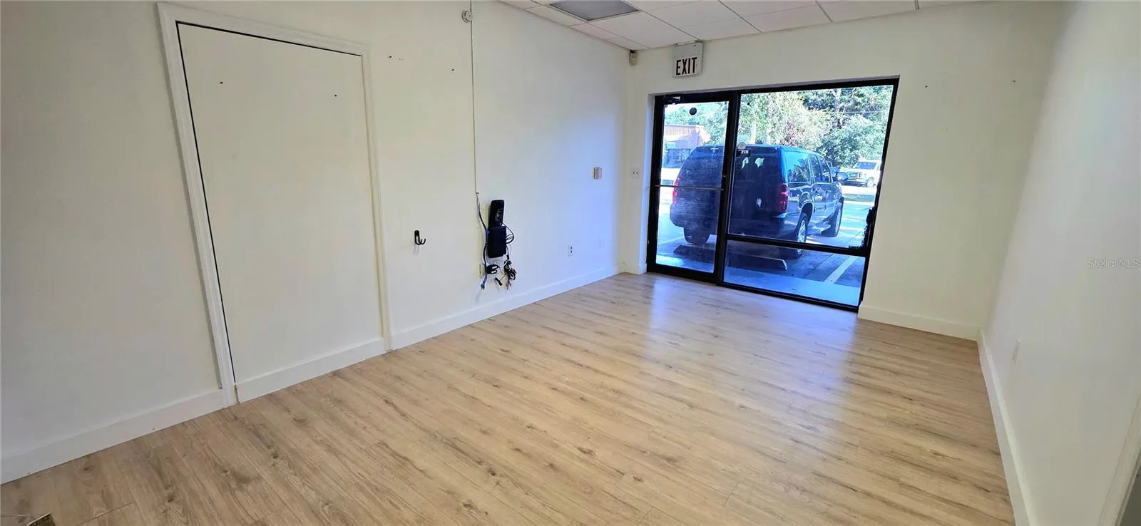Closeup of the adjoining wall with option to add a connecting door to the adjacent unit (separate listing available Feb 2027)