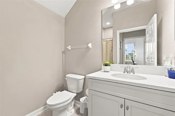 Convenient guest bathroom on first floor.