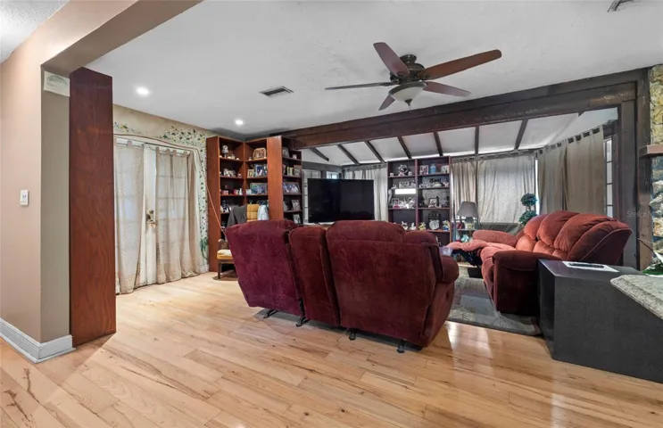 view of living room from kitchen