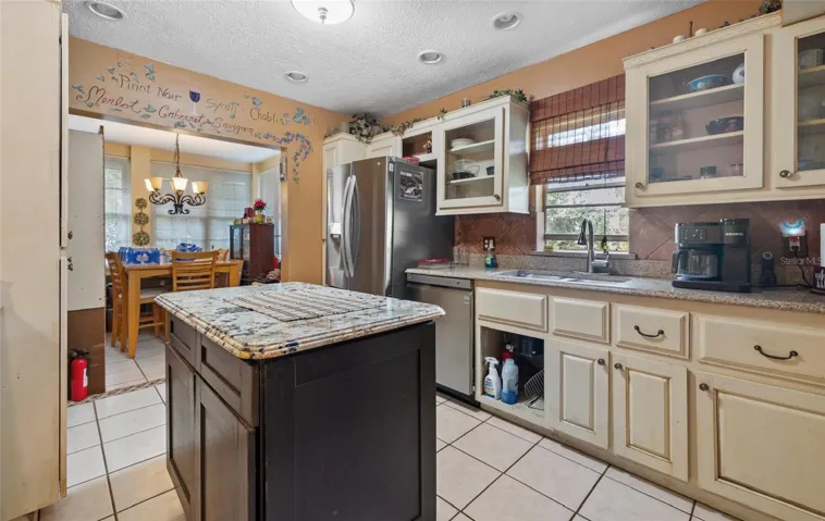 another view of kitchen into dining room