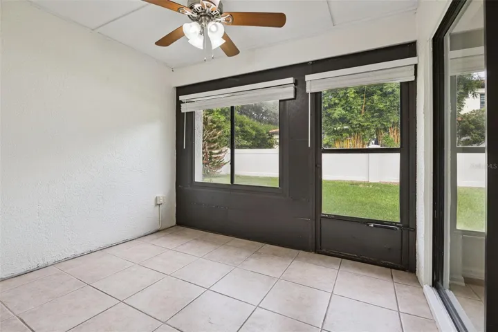 Lanai with access to primary bedroom and living room