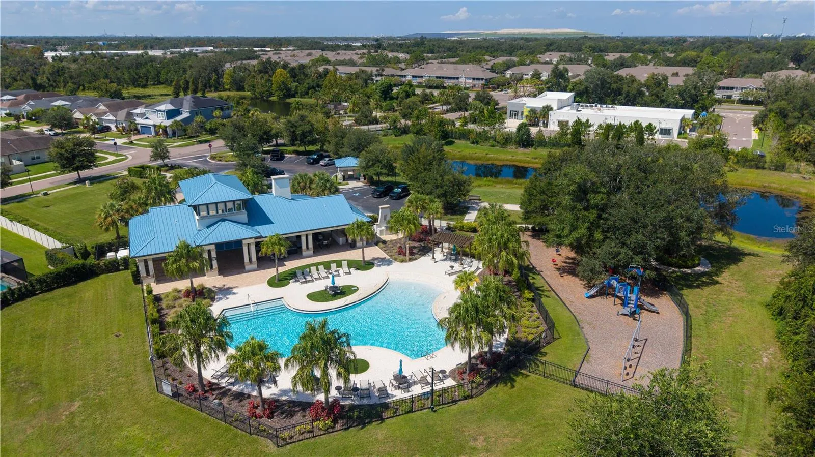 Clubhouse, pool, and playground