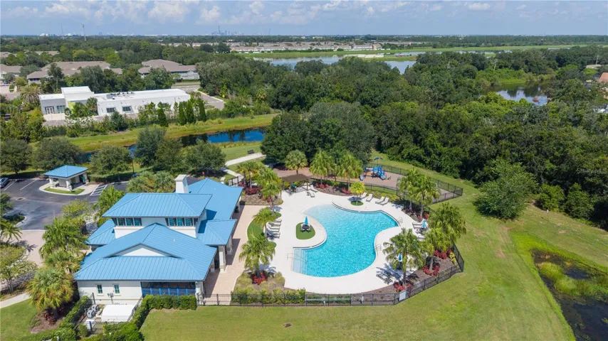 Clubhouse, pool, and playground