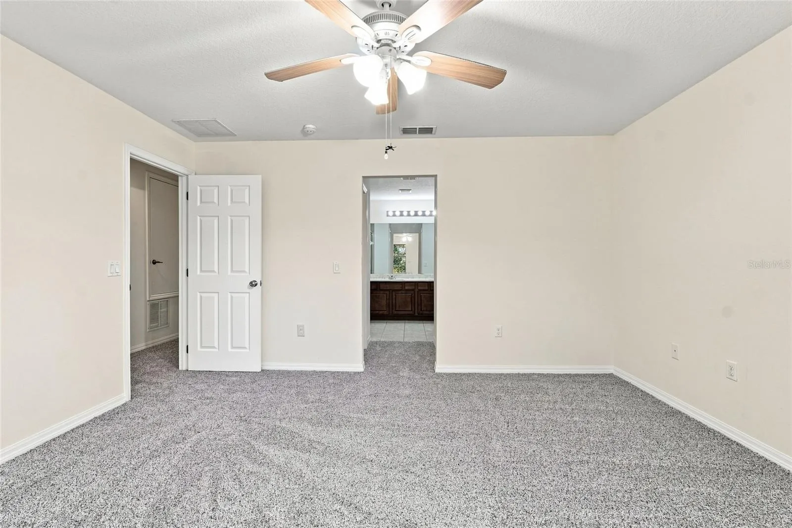 Spacious master bedroom with ample closet space