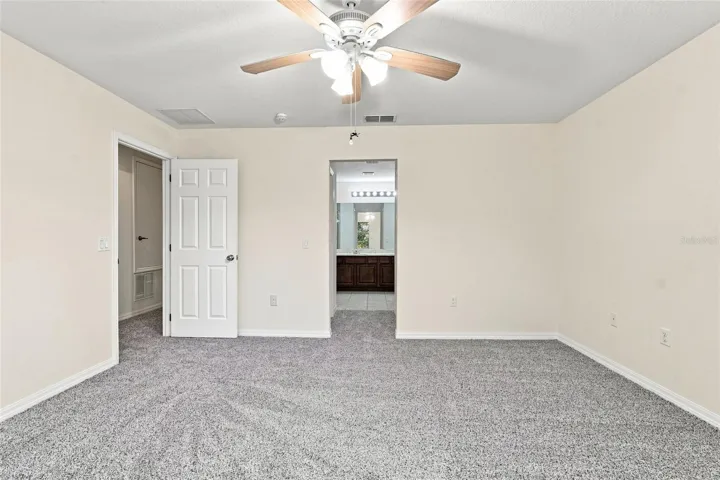 Spacious master bedroom with ample closet space