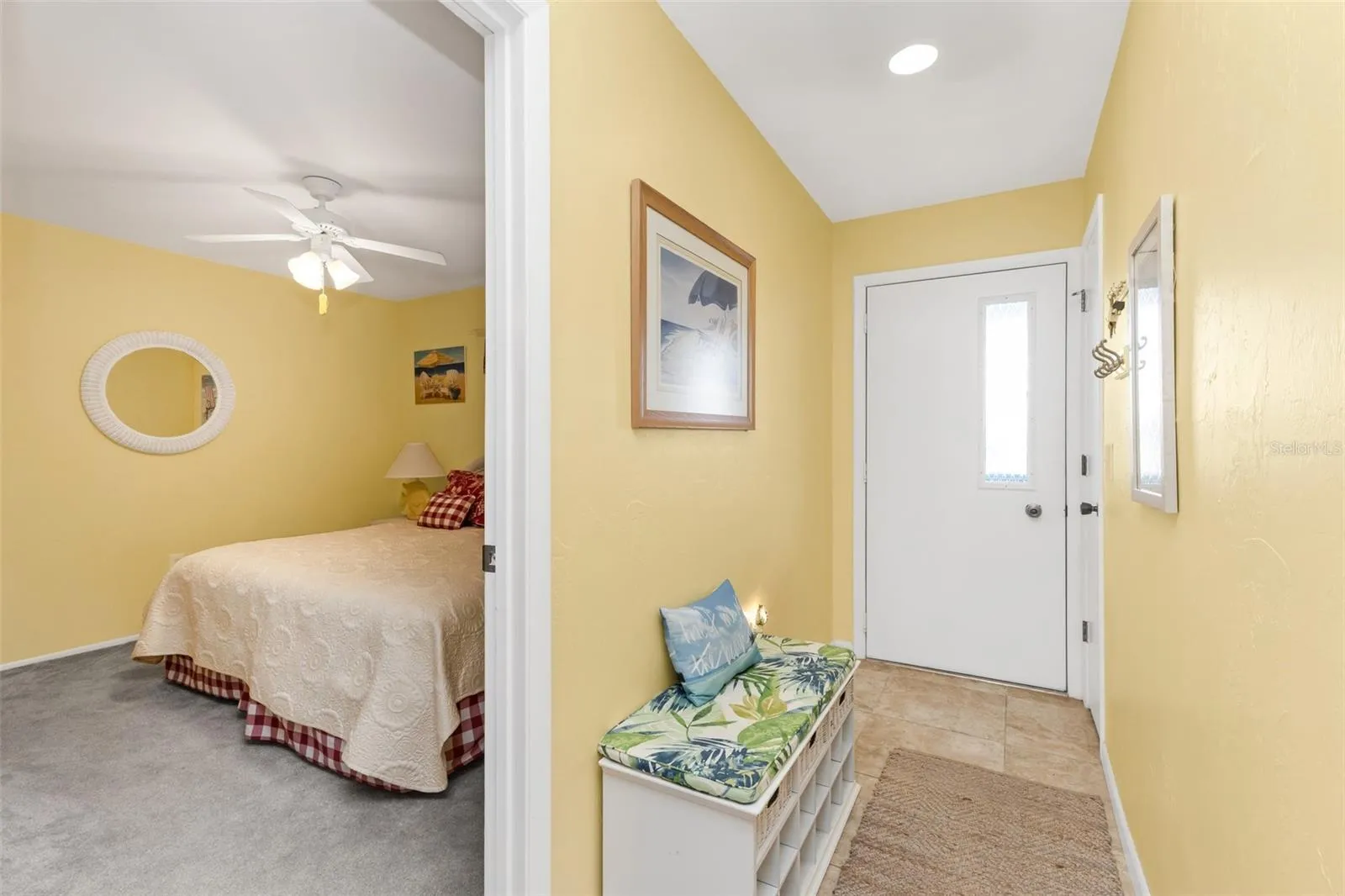 The front guest bedroom with added privacy.