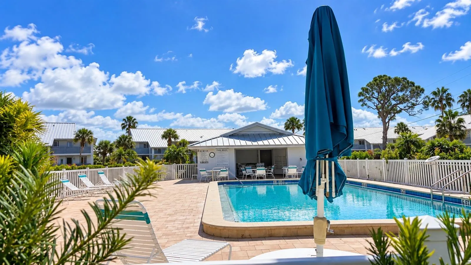 One of two community pools.
