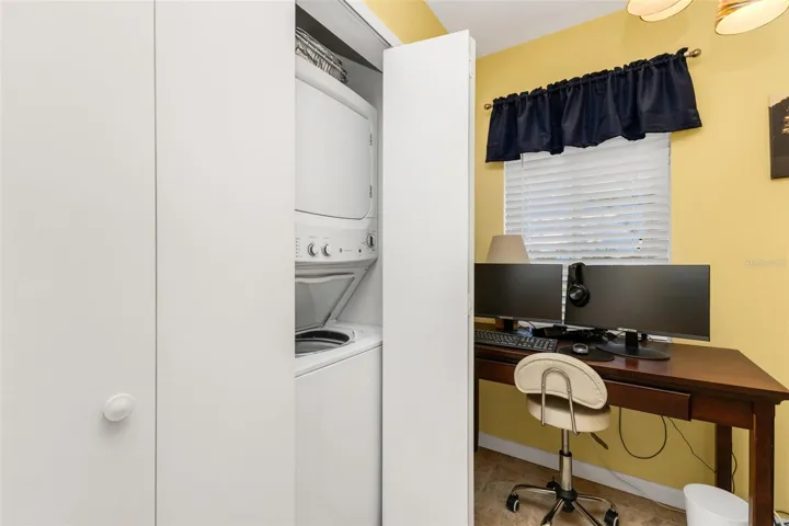 New full size stackable washer and dryer included.