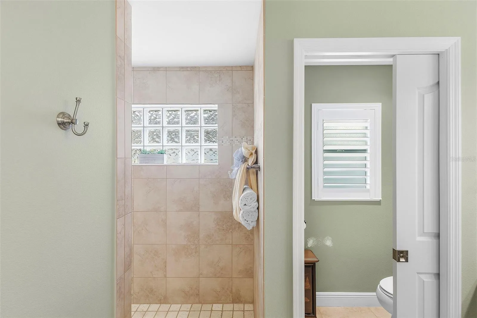 roman tile walk-in shower
