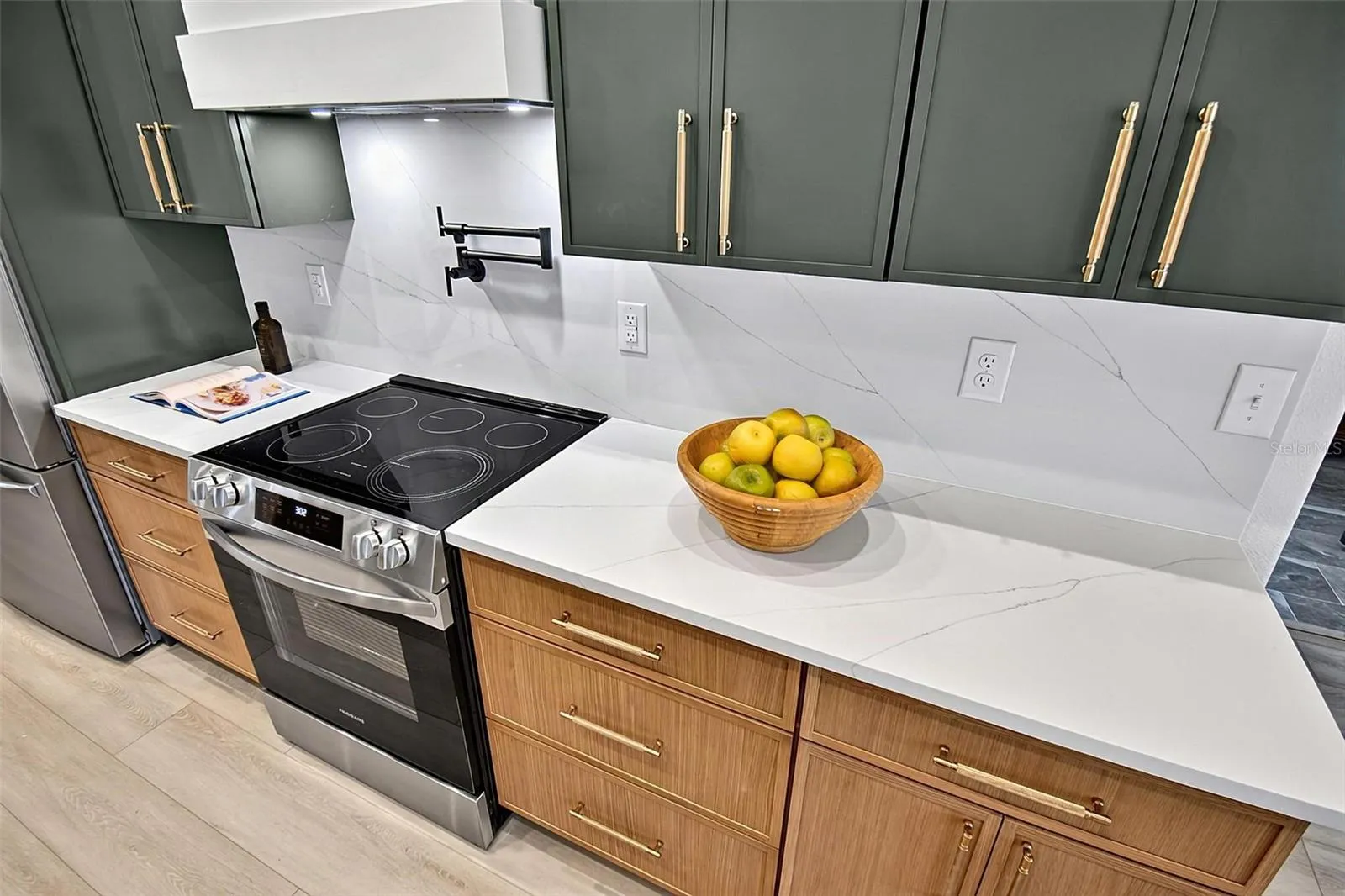 Another angle of the back wall of beautiful design features