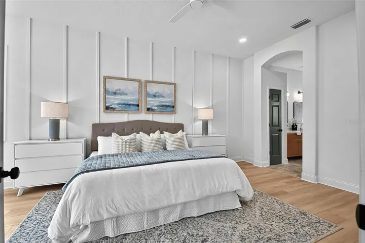 The primary Master Bedroom is it’s own private retreat with it’s own ensuite