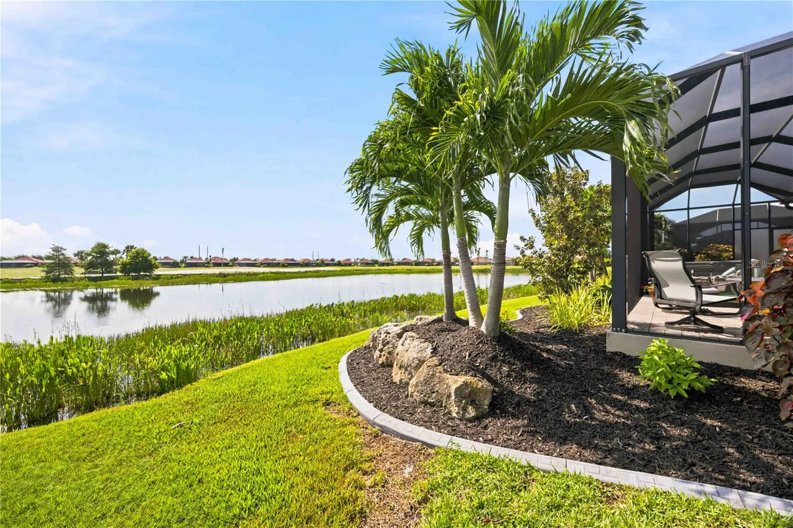 The back yard landscaping is just as beautiful as the front -
