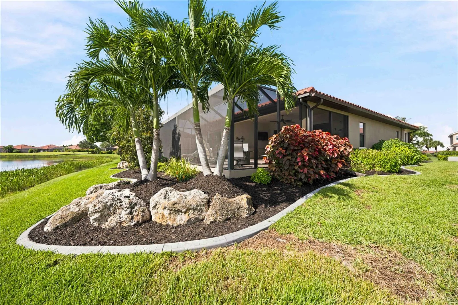 The back yard landscaping is just as beautiful as the front -