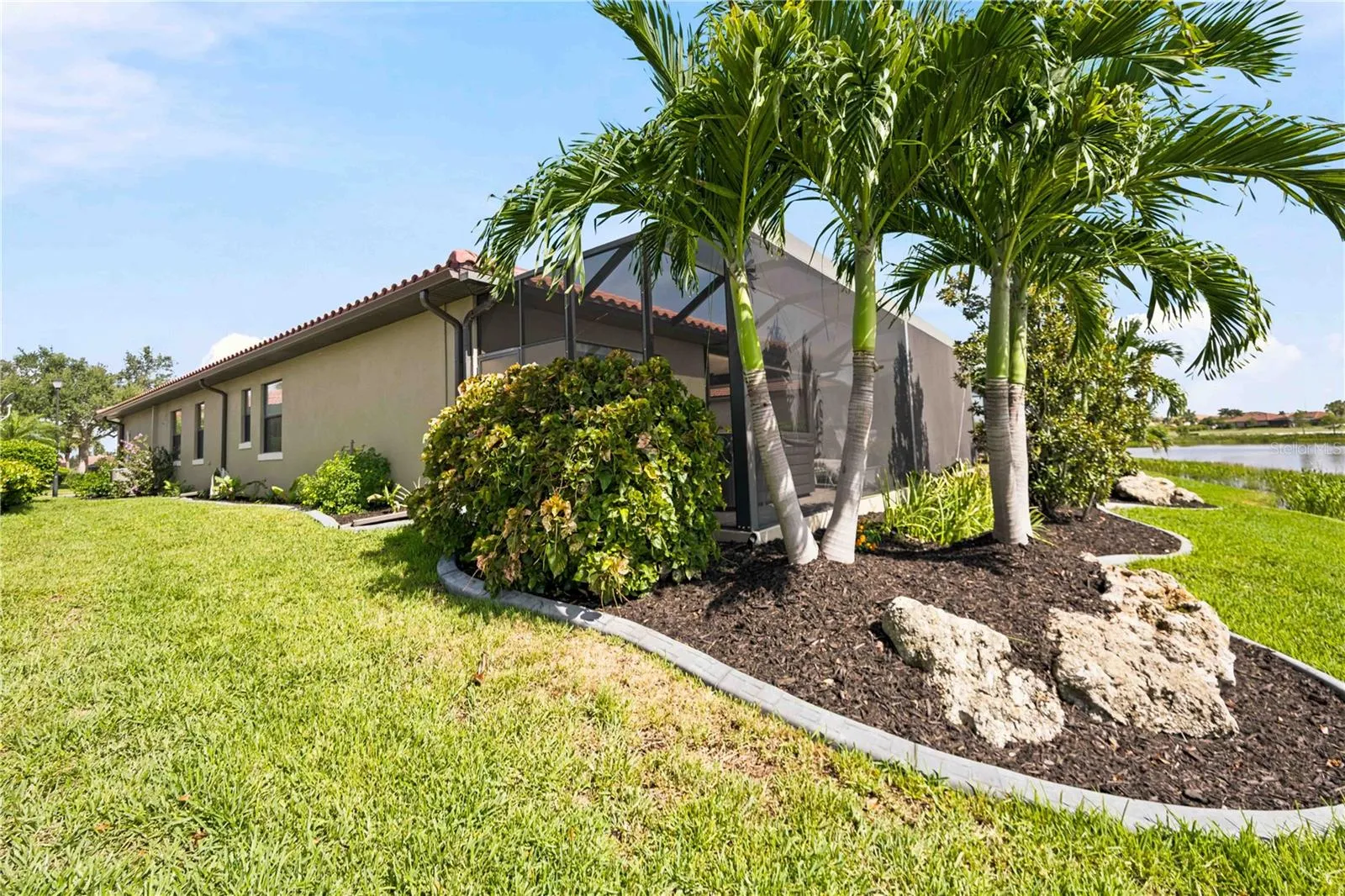The back yard landscaping is just as beautiful as the front -