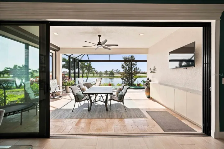 The travertine lanai is stunning.  A fabulous spot to relax