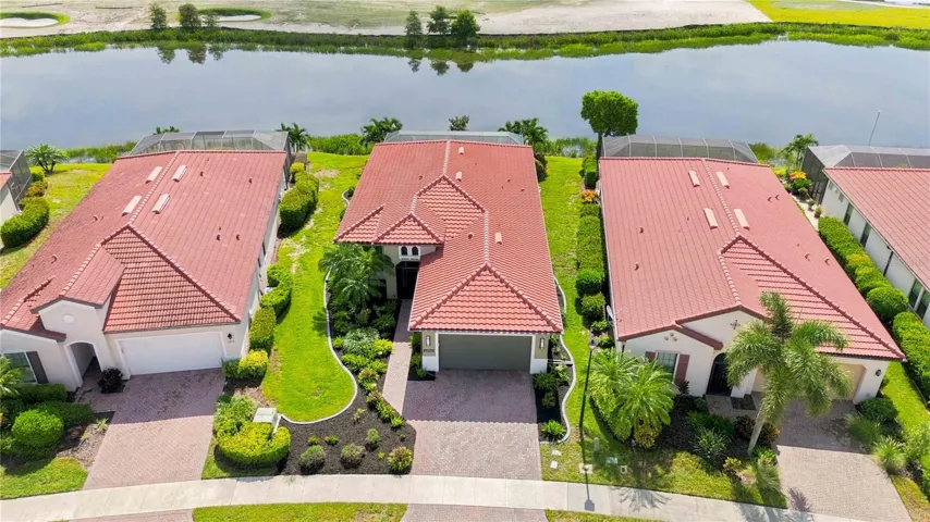 Aerial view from the home on the water.