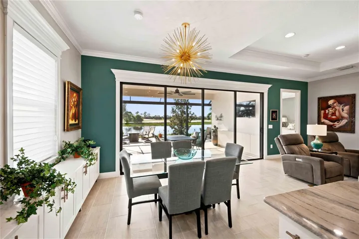 Bright and bold adds drama to this stunning home.