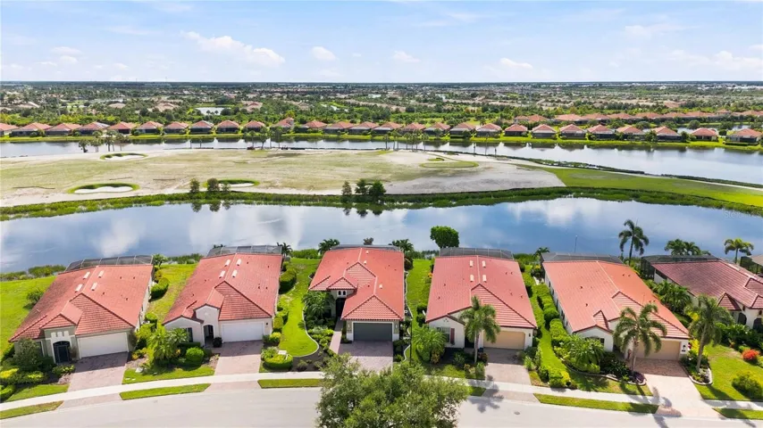 Aerial view from the home on the water.
