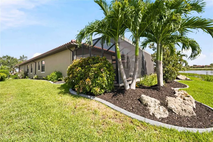 The back yard landscaping is just as beautiful as the front -
