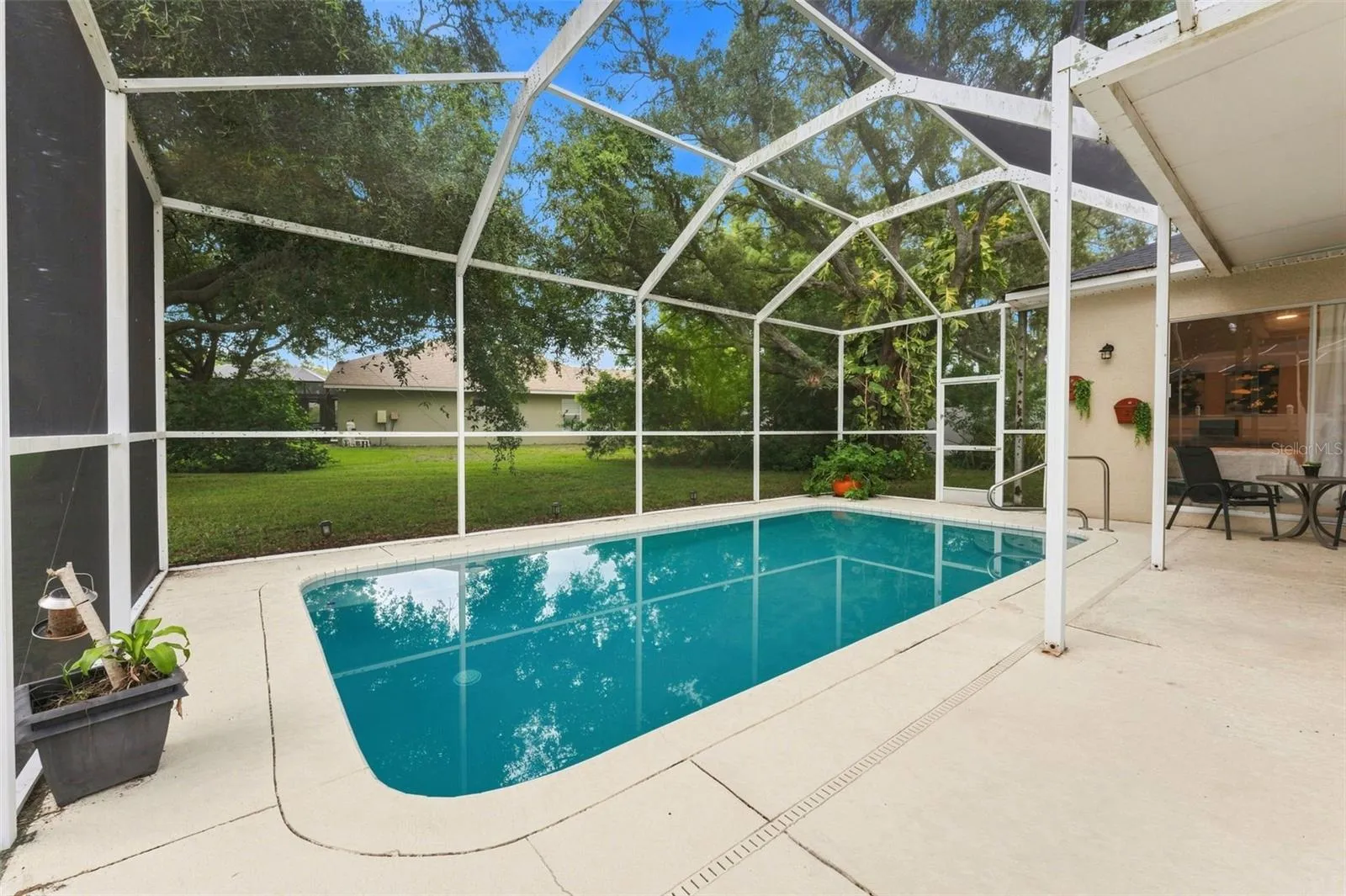 Large pool and lanai, great place for your morning coffee.