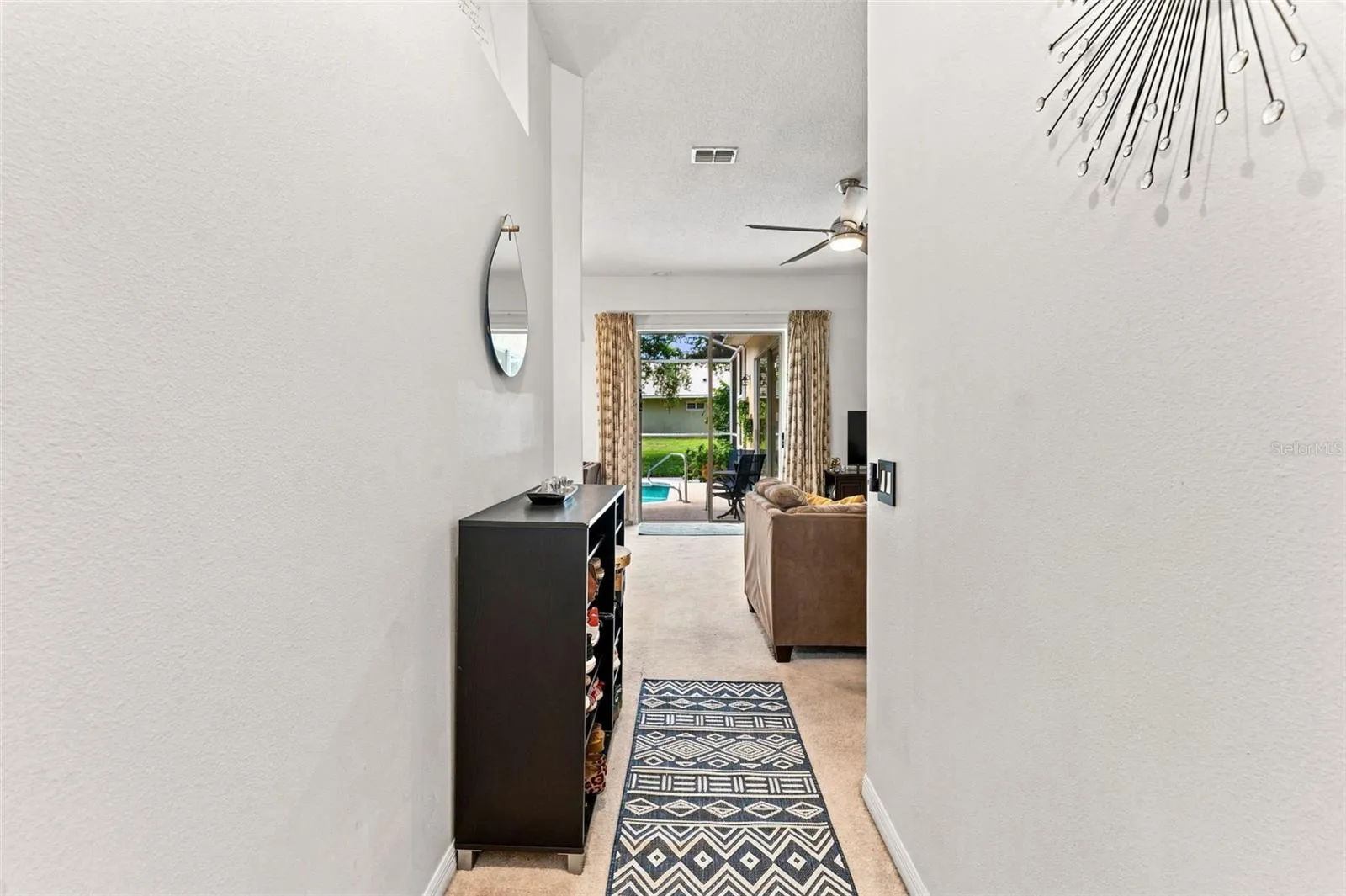 Welcoming entry that opens right up to the slides and pool
