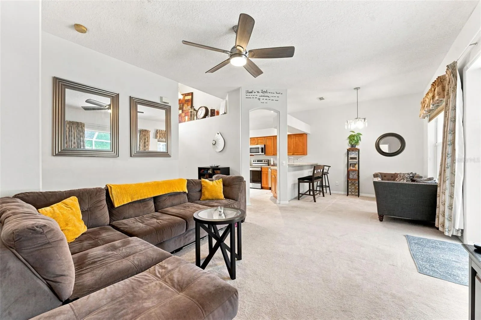 Open space with flex area, sitting area, dining area. You choose