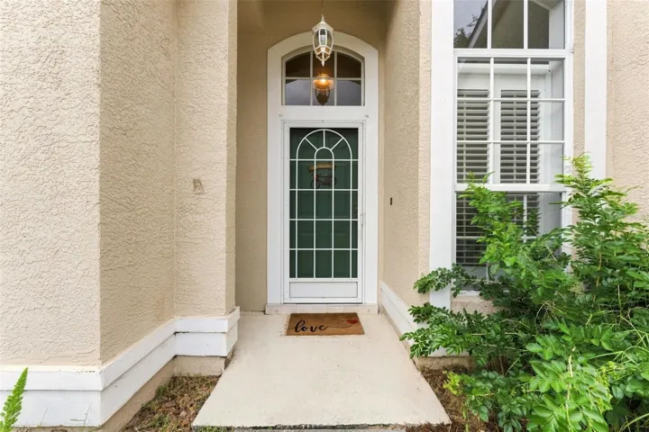 Plantation shutters on all front yard facing windows