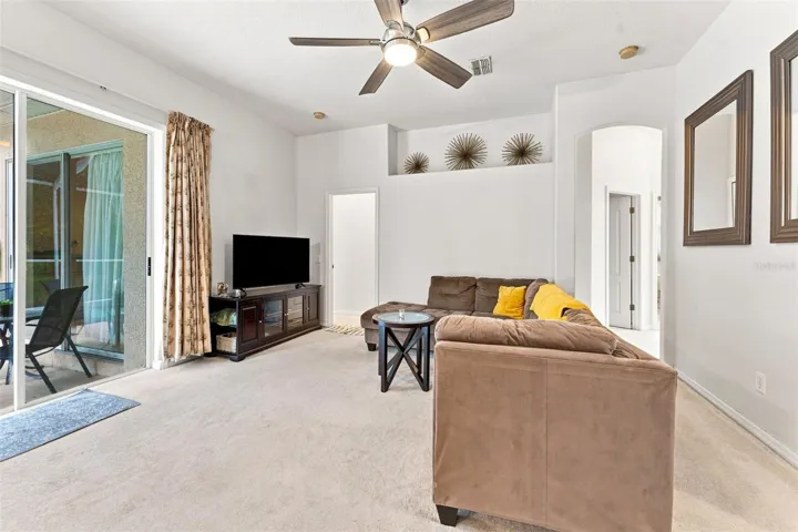 Open living space with high ceilings