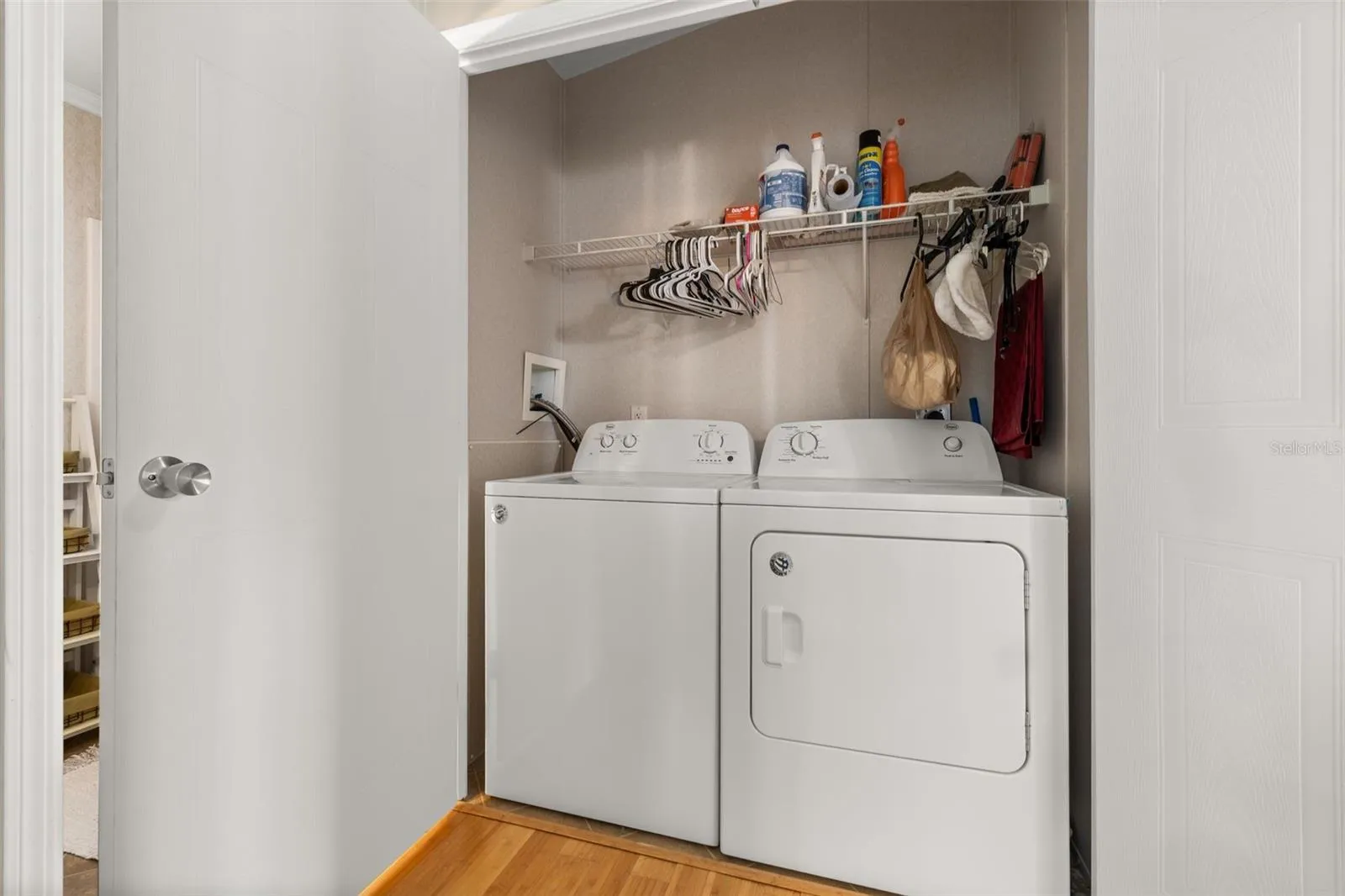 Interior laundry closet