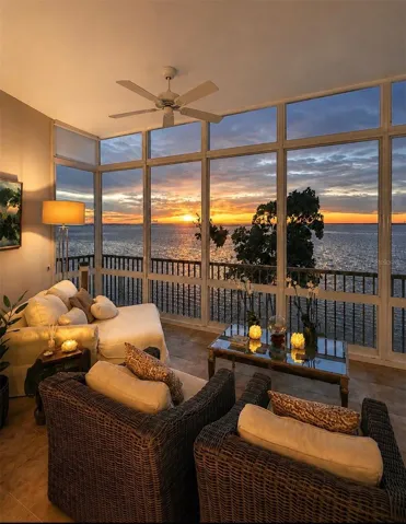 You will love watching the sun set over the horizon from your 3 rd floor private venue.   Unfilter  photo