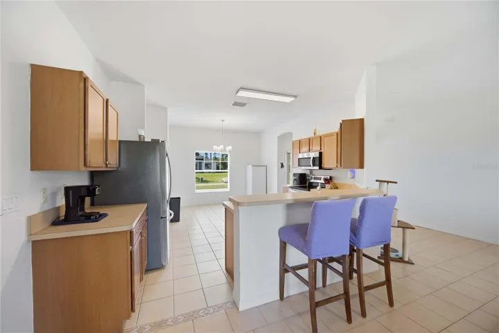 Kitchen is open to the living room