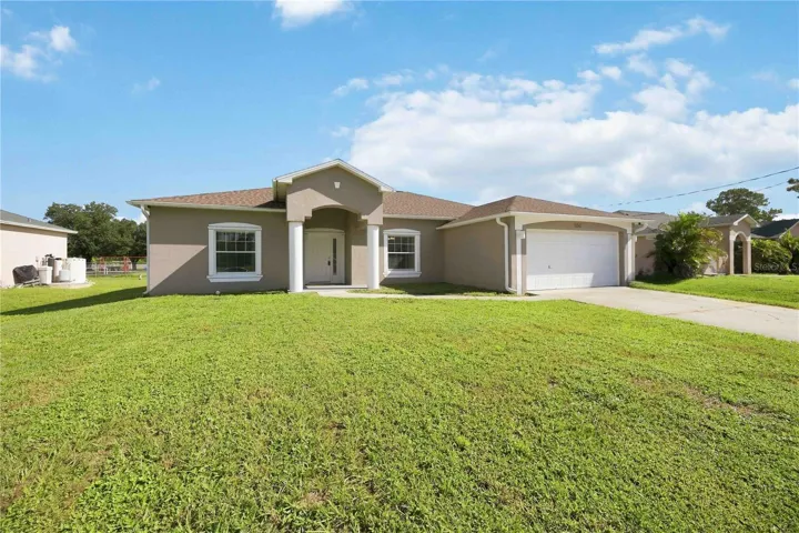 Large front yard away from the road