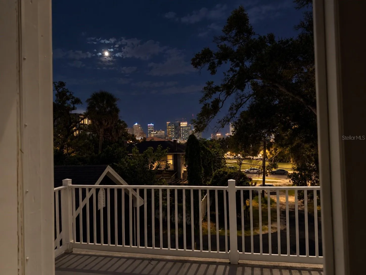 View from primary bedrom balcony at night