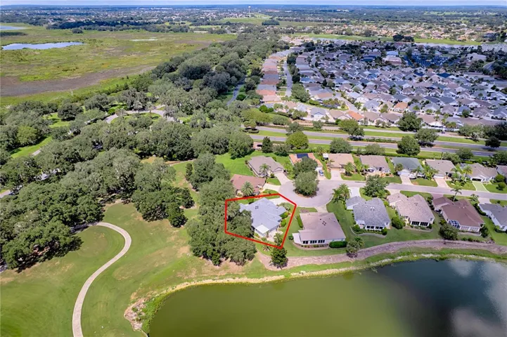 Picture of home from drone, Lake Sumter directly left out of view